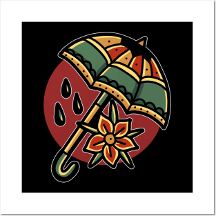 umbrella tattoo tshirt Posters and Art